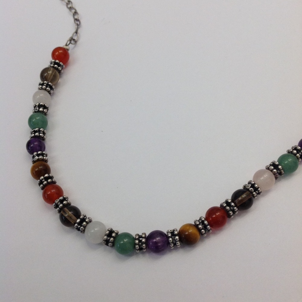 💝 💯Genuine Gemstones & Sterling Silver Necklace